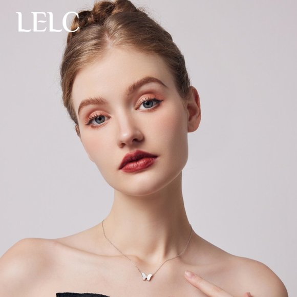 LELC S999 Sterling Silver Butterfly Necklace - Picture 3 of 11